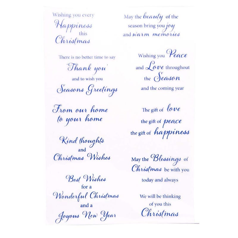 KWELLAM Words Christmas Wishes Thank You Seasons Greetings Clear Stamps for Card Making Decoration and DIY Scrapbooking - Image 1